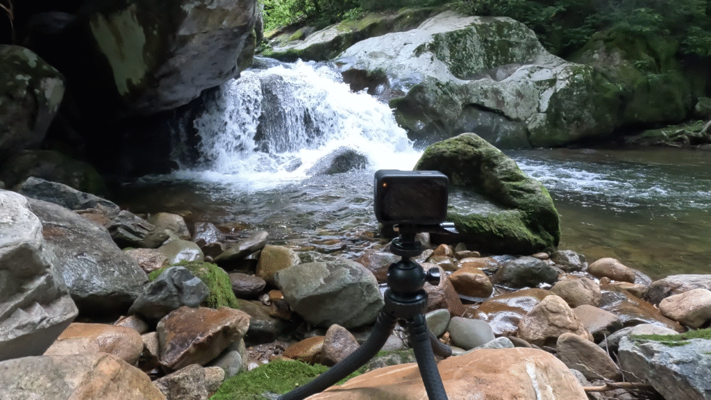 Blue Ridge Mountain Waterfall with GoPro Setup for Filming
